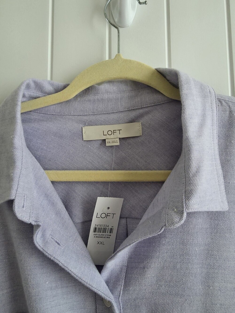 NWT LOFT Light Lavender Button-Down Shirt Sz XXL - Picture 2 of 4